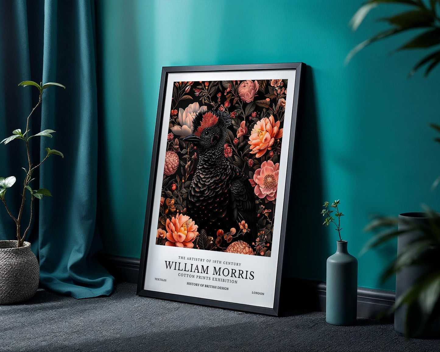 Crimson Crown | William Morris Inspired Botanical Art Print