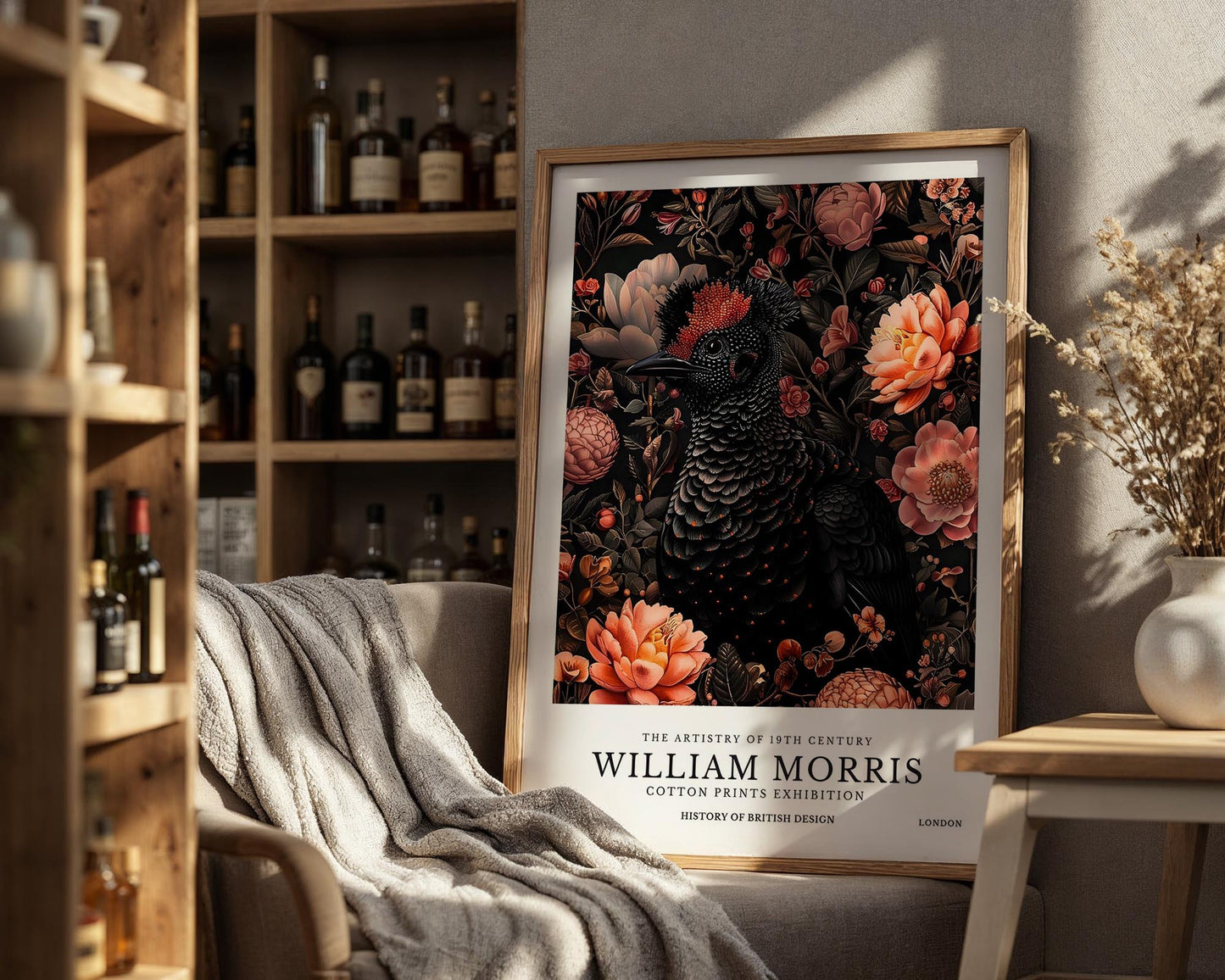 Crimson Crown | William Morris Inspired Botanical Art Print