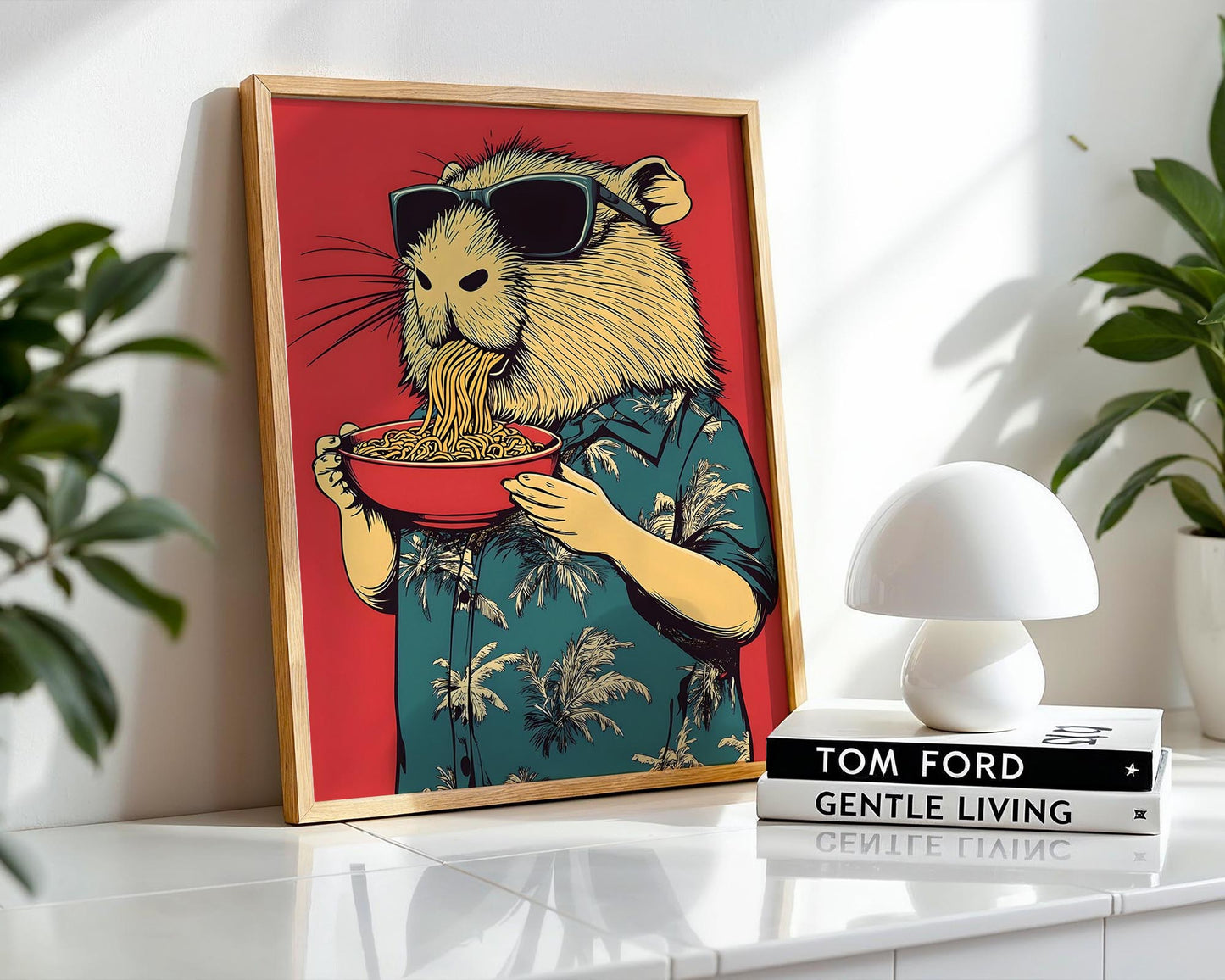 Cool Capybara Ramen | Funny Pop Art Print