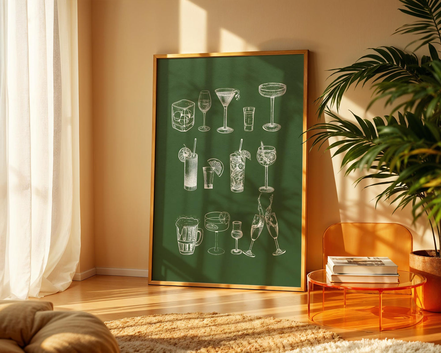 Cocktail Glass Guide | Bar & Kitchen Art Print