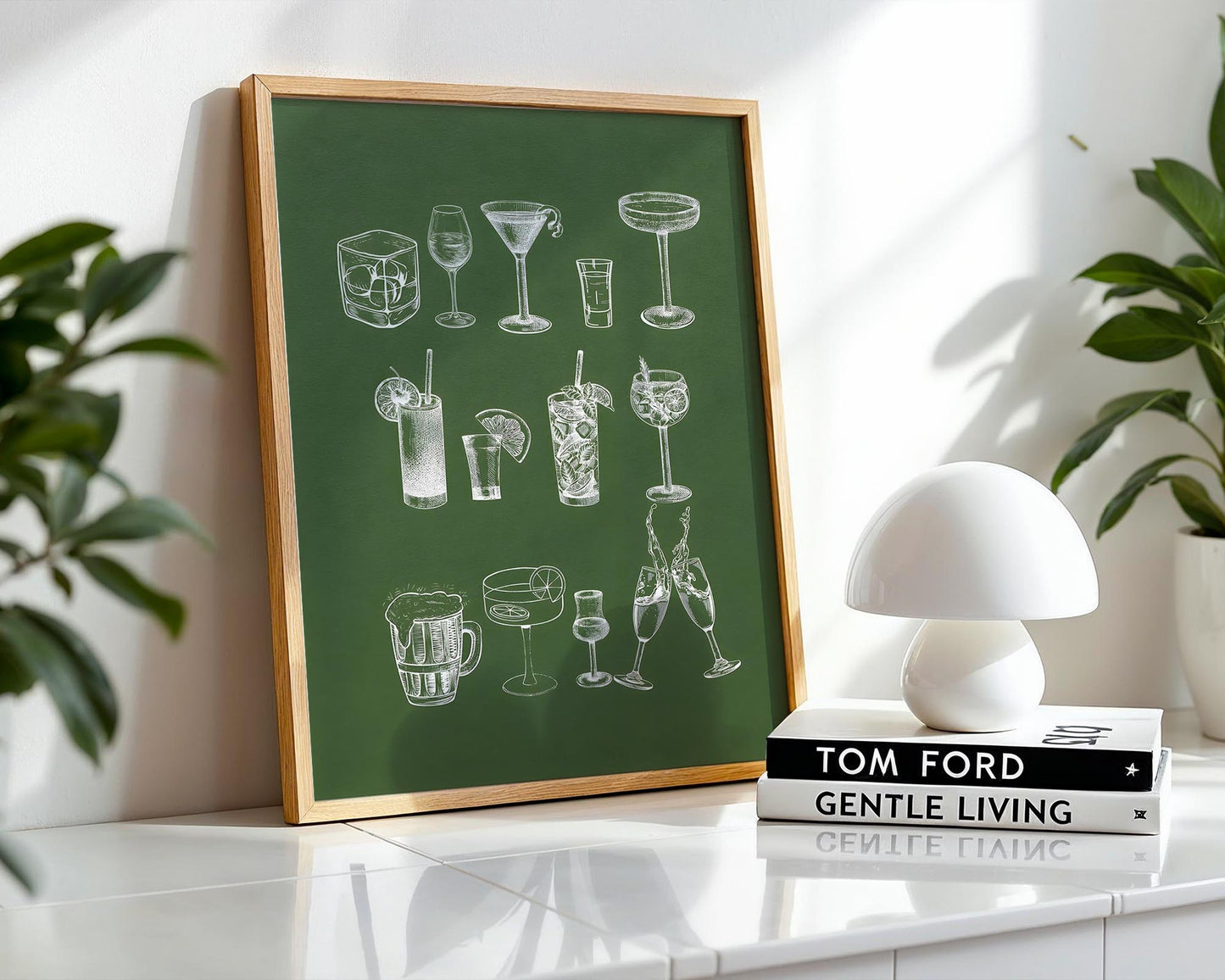 Cocktail Glass Guide | Bar & Kitchen Art Print