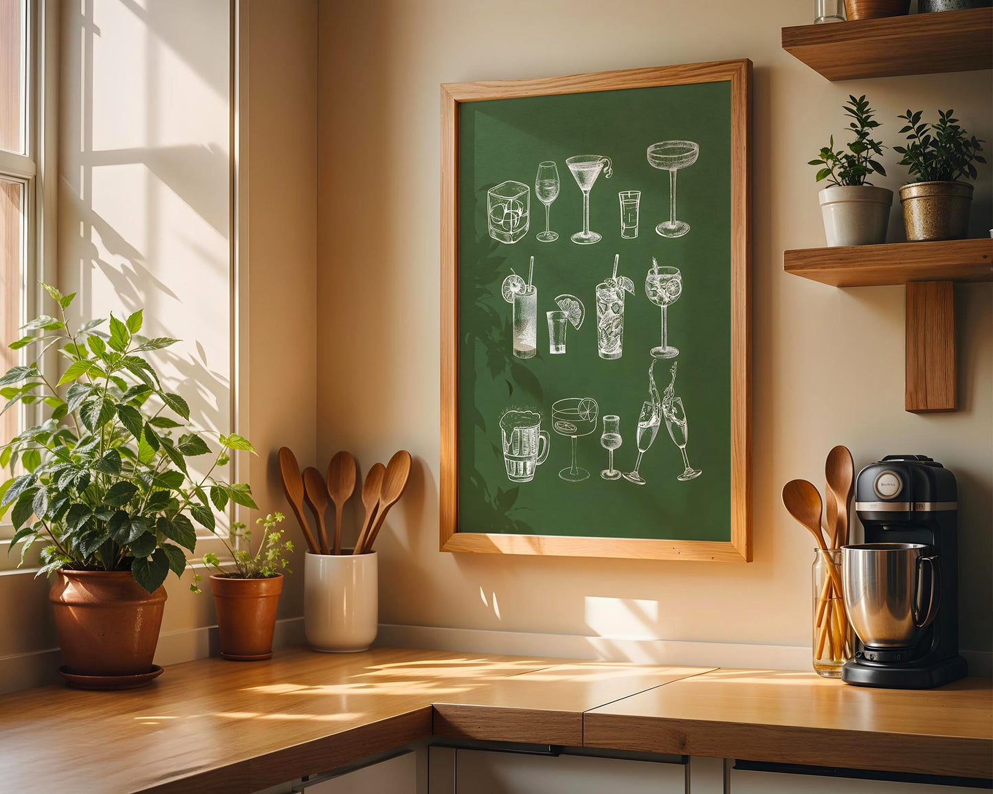 Cocktail Glass Guide | Bar & Kitchen Art Print