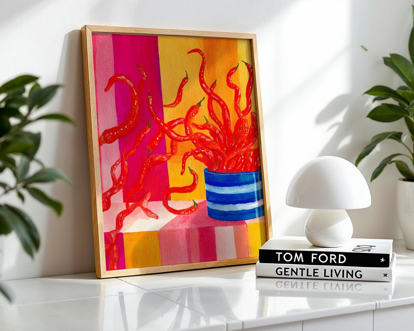 Dancing Chillies | Playful Food Illustration Print