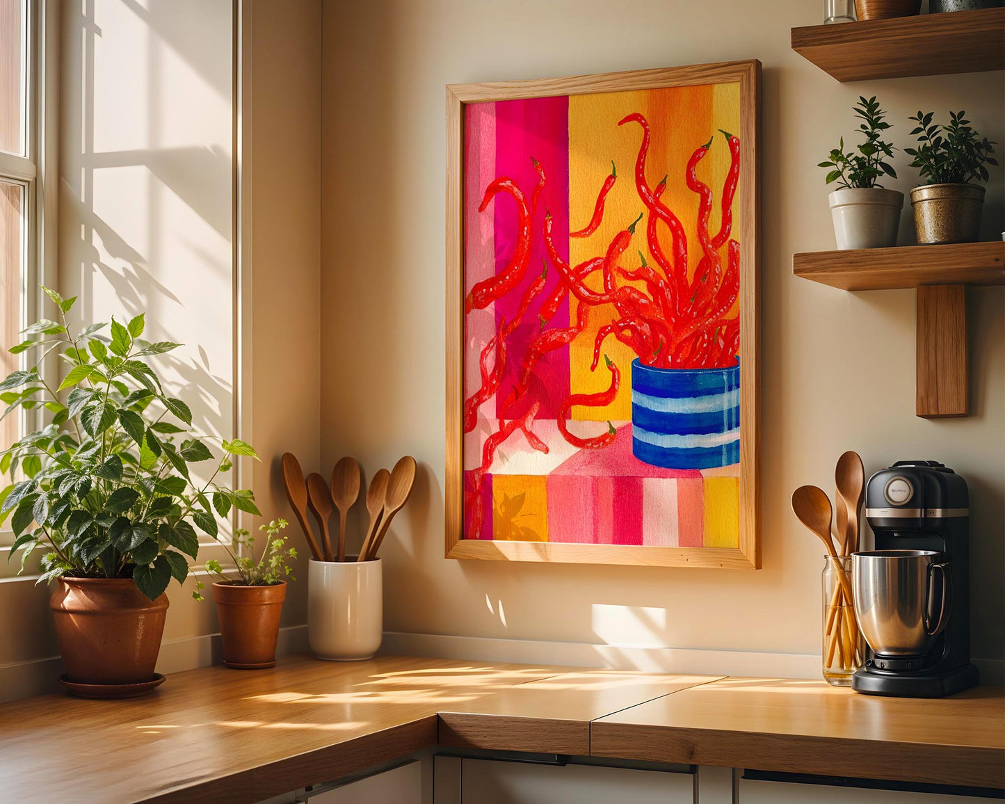 Dancing Chillies | Playful Food Illustration Print