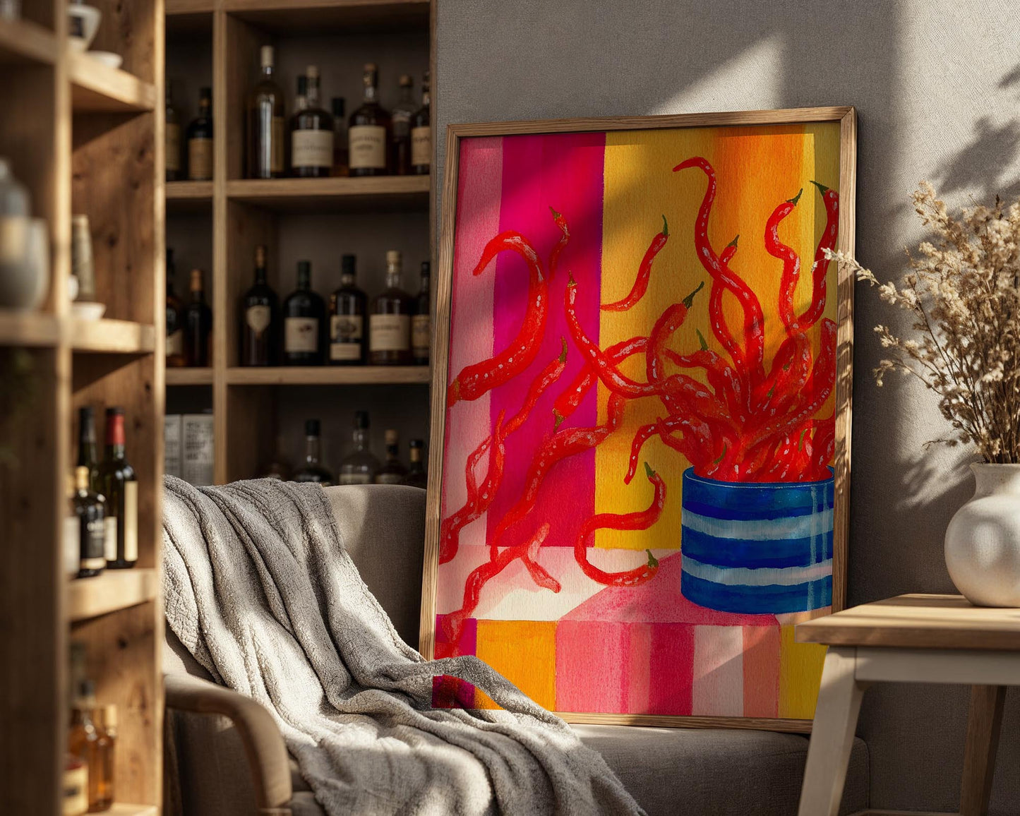 Dancing Chillies | Playful Food Illustration Print