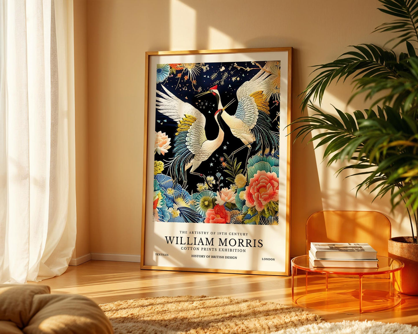 Dancing Cranes | William Morris Inspired Botanical Art Print