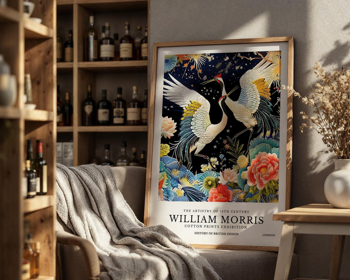 Dancing Cranes | William Morris Inspired Botanical Art Print