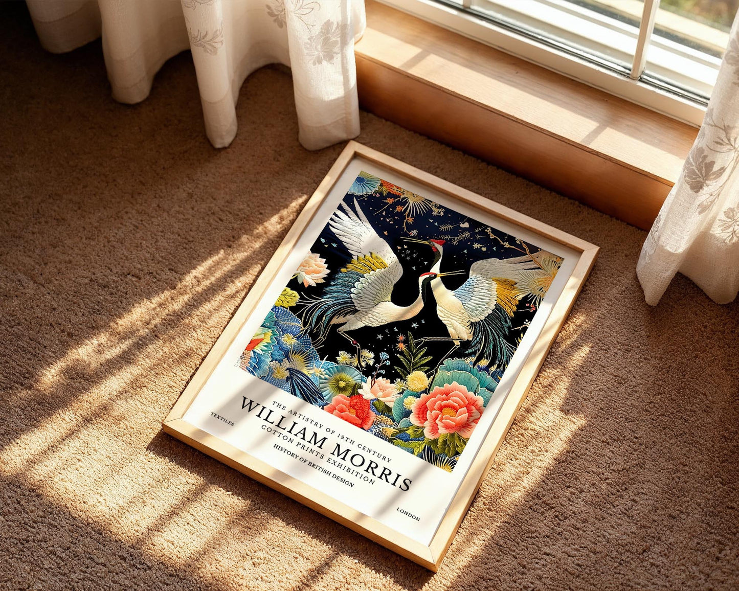 Dancing Cranes | William Morris Inspired Botanical Art Print
