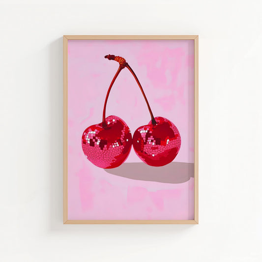Disco Cherries | Disco Fruits Art Print
