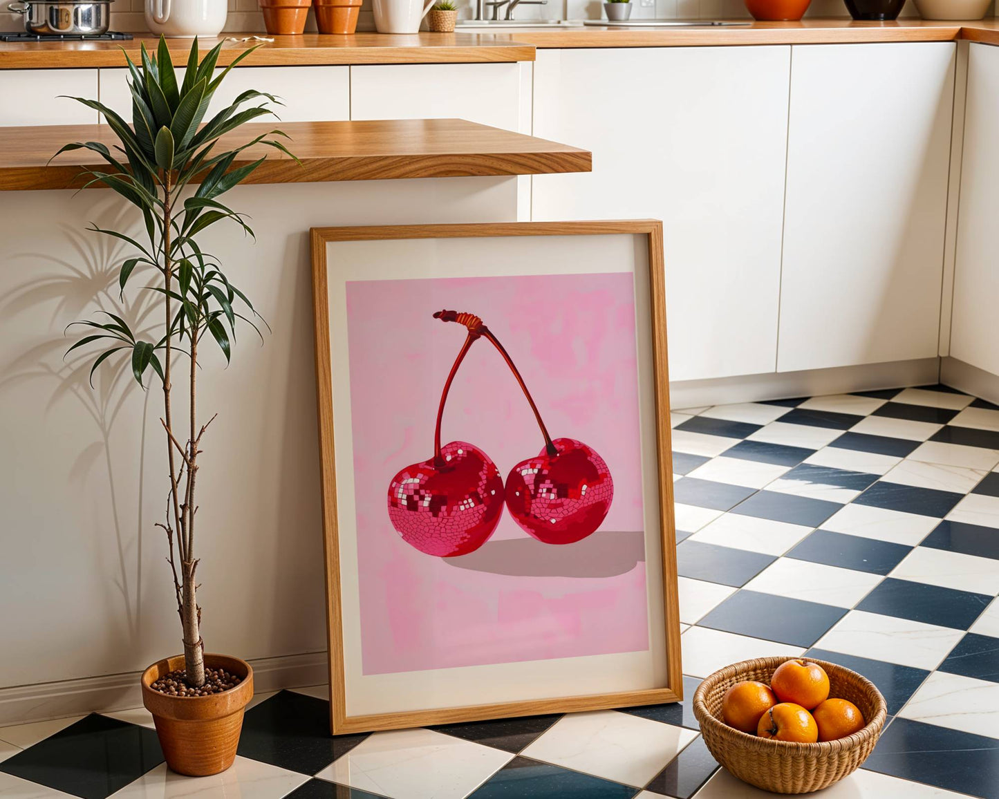 Disco Cherries | Disco Fruits Art Print