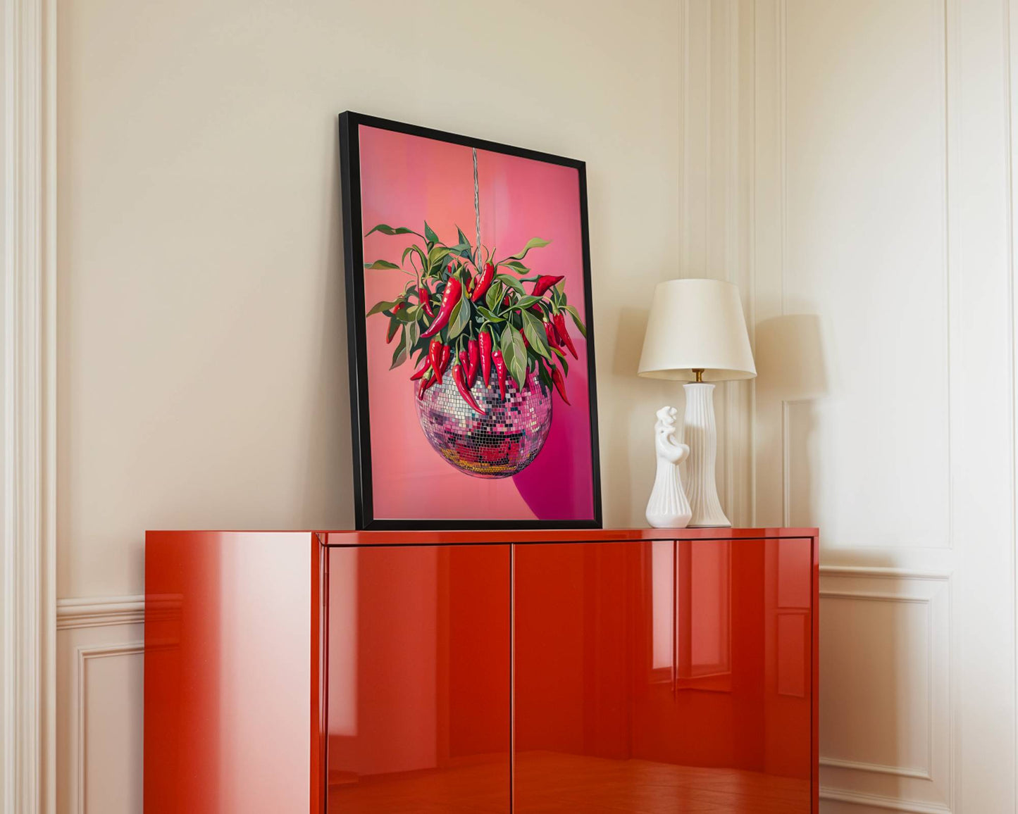 Disco Chillies | Disco Fruits Art Print