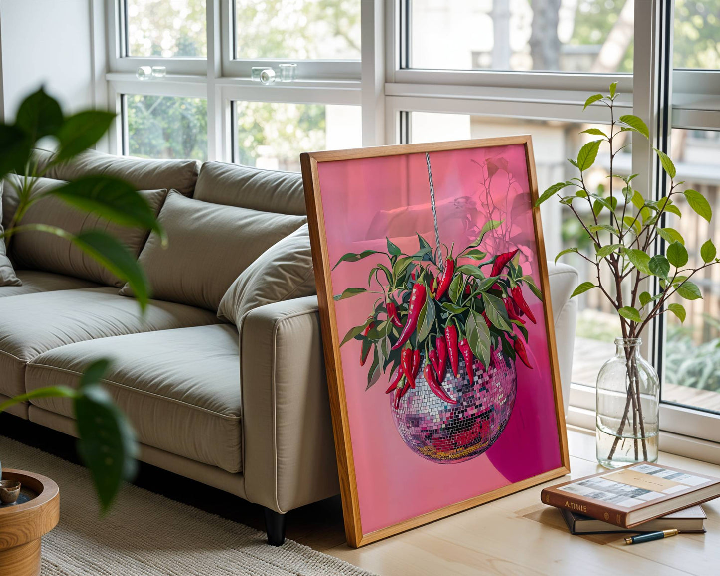 Disco Chillies | Disco Fruits Art Print