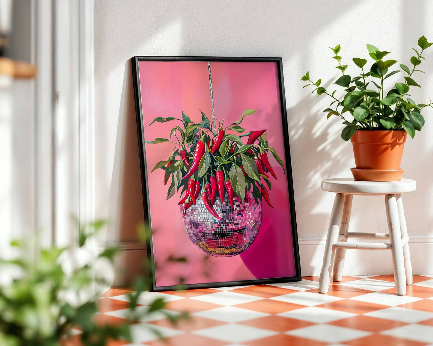 Disco Chillies | Disco Fruits Art Print