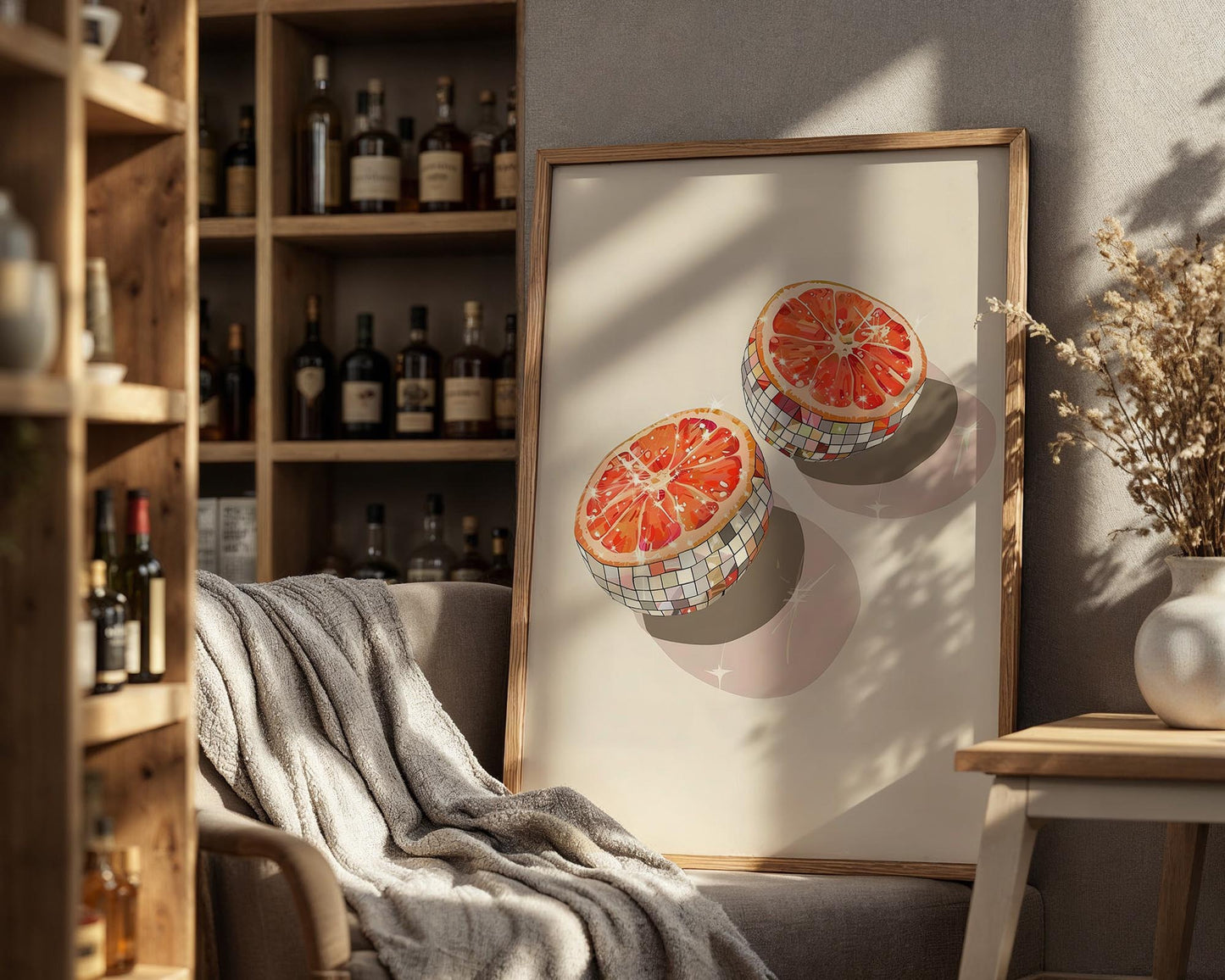 Disco Grapefruit Halves | Disco Fruits Art Print