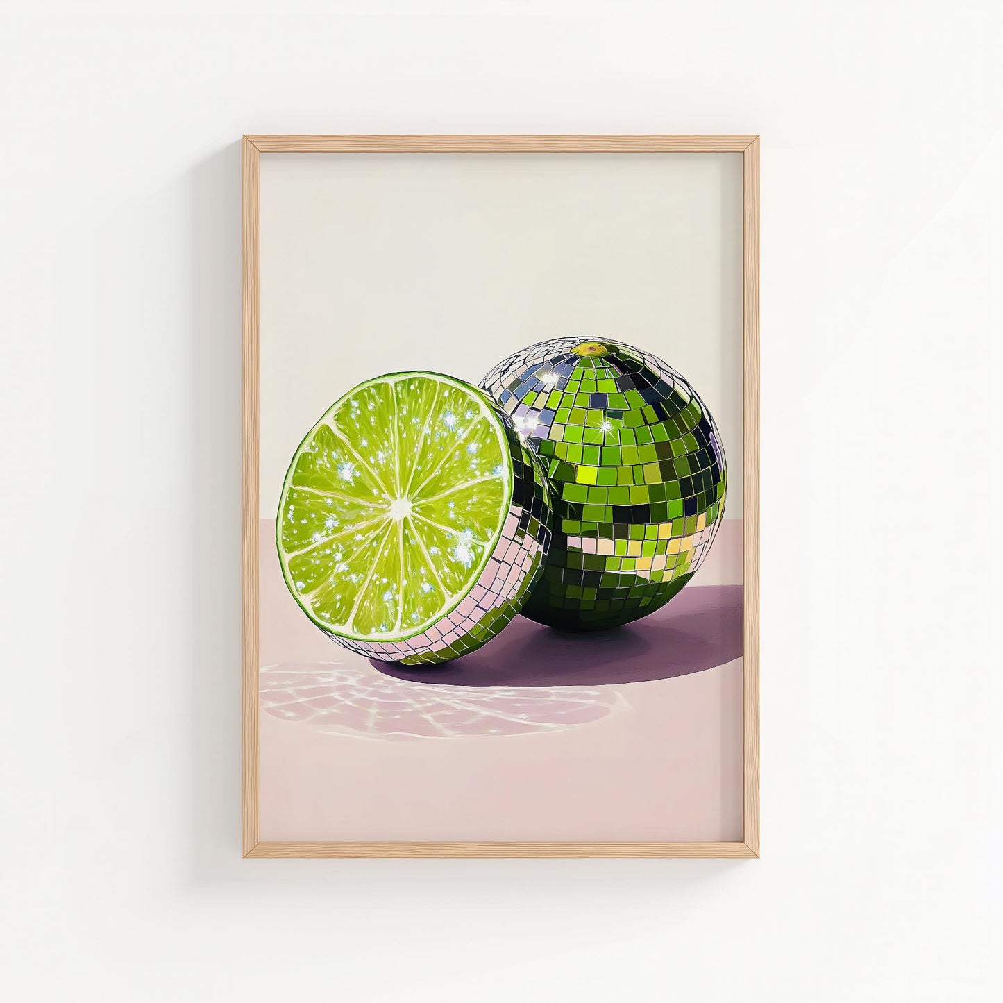 Disco Lime Halves | Disco Fruits Art Print