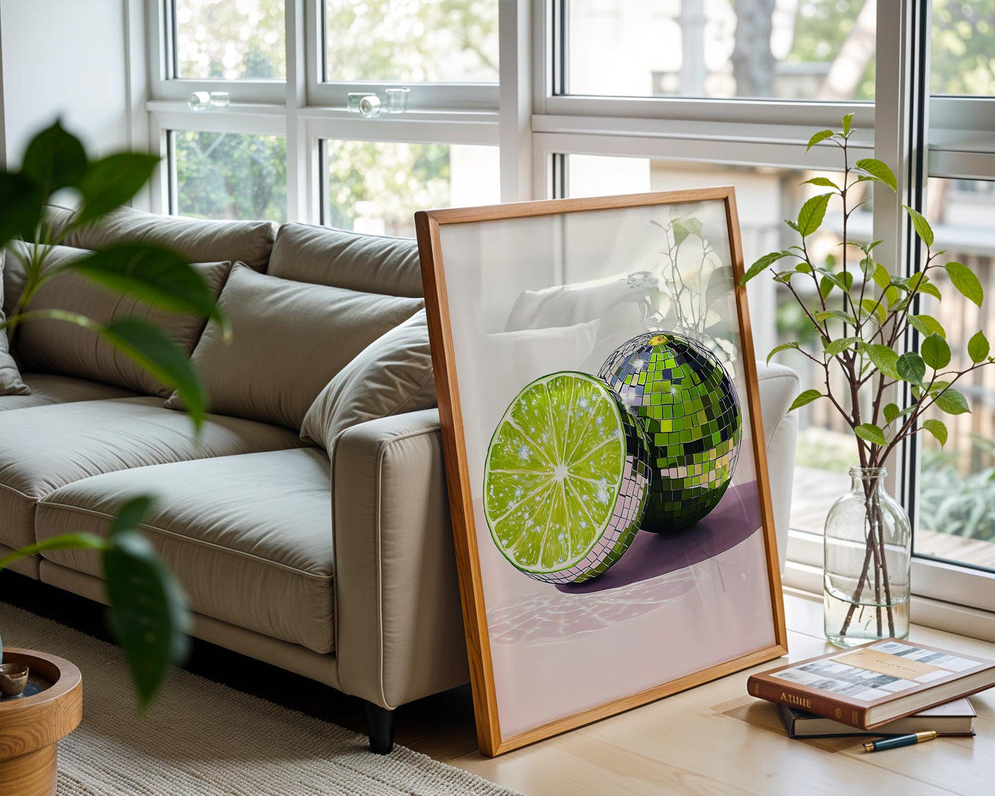 Disco Lime Halves | Disco Fruits Art Print