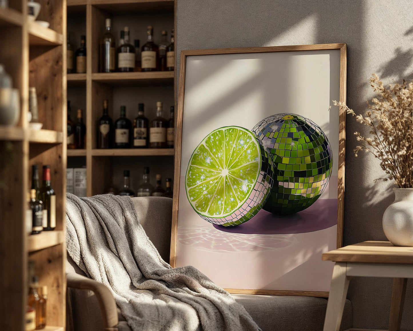 Disco Lime Halves | Disco Fruits Art Print