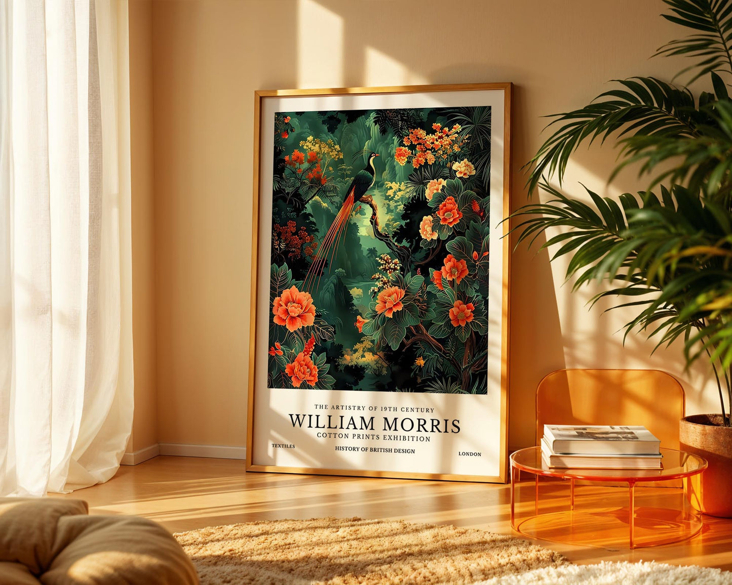 Emerald Phoenix – William Morris Inspired Botanical Bird Art Print