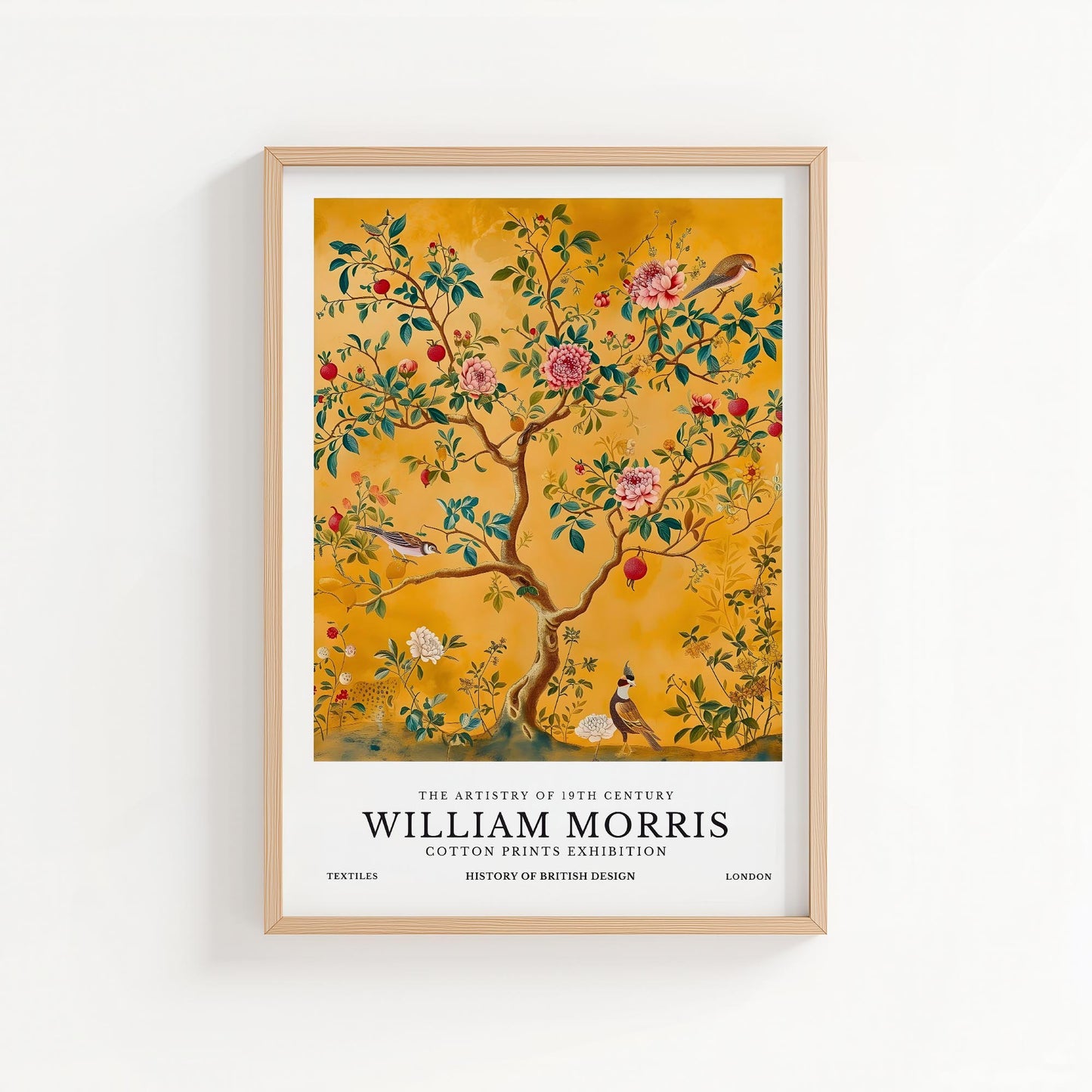 Golden Garden | William Morris Inspired Botanical Tree Art Print