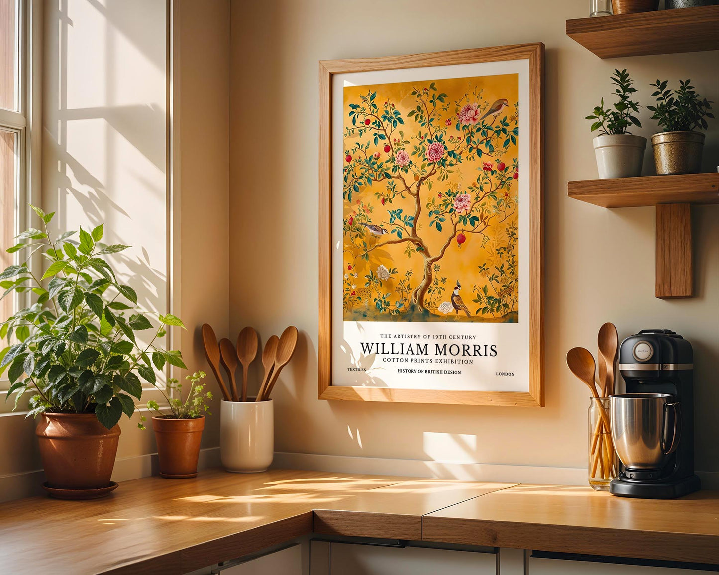 Golden Garden | William Morris Inspired Botanical Tree Art Print