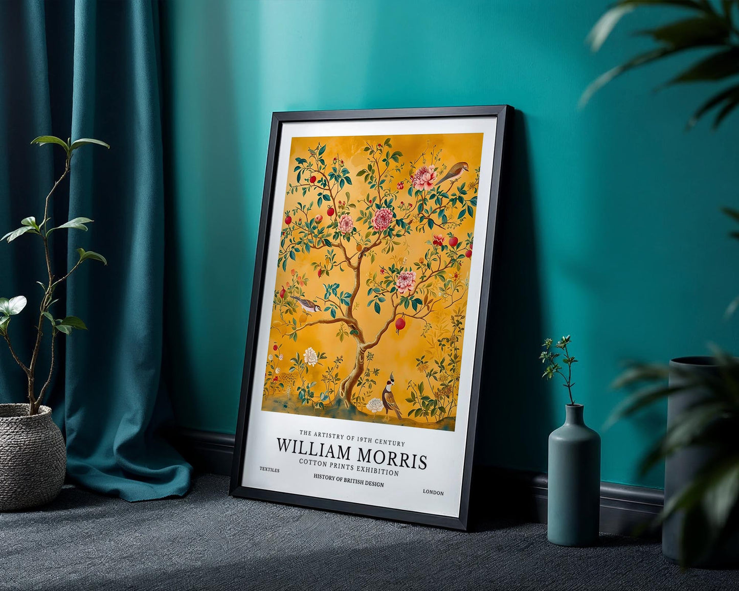 Golden Garden | William Morris Inspired Botanical Tree Art Print