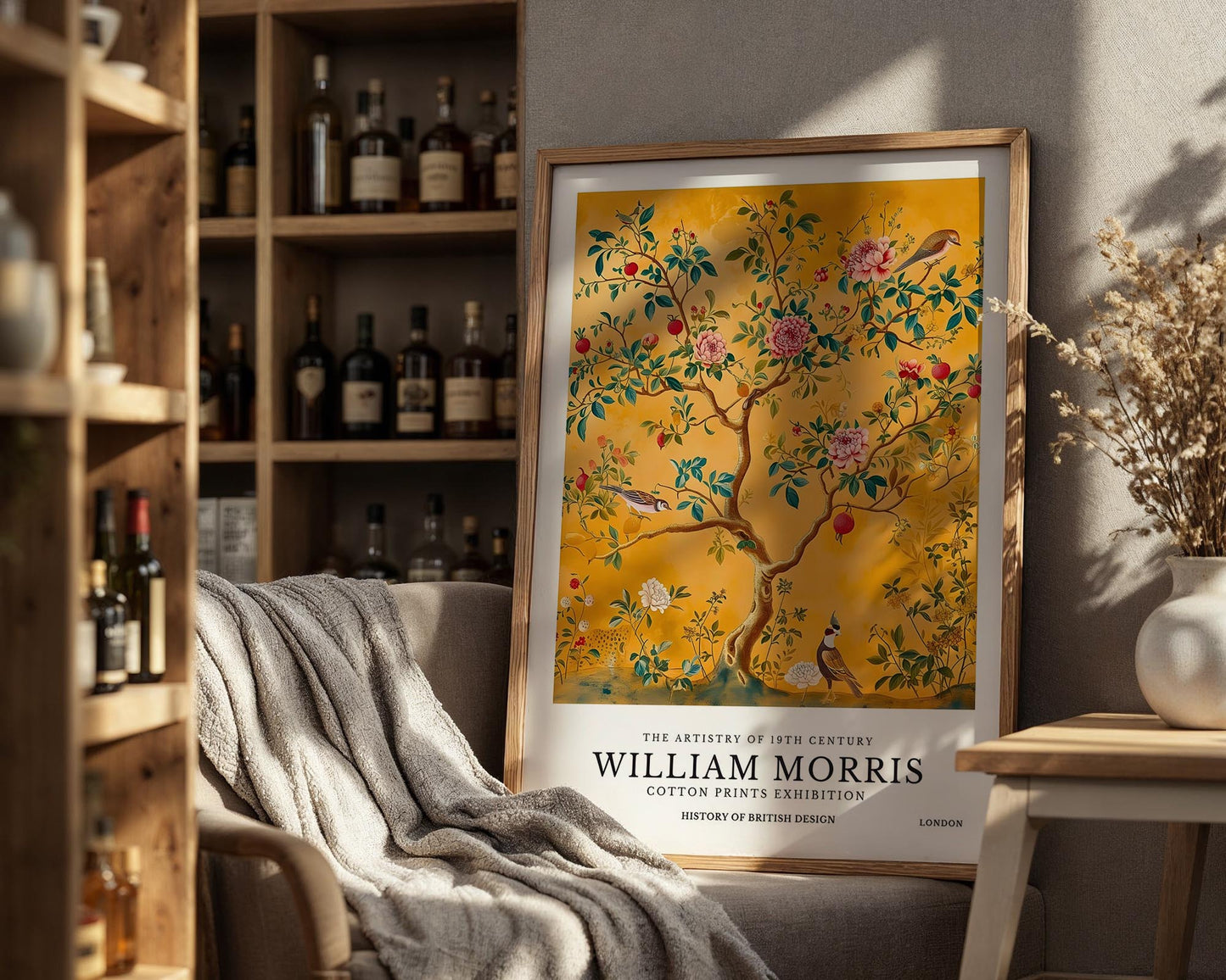 Golden Garden | William Morris Inspired Botanical Tree Art Print