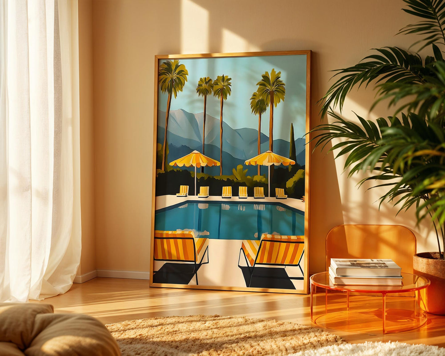 Golden Poolside – Palm Springs Luxury Wall Art Print