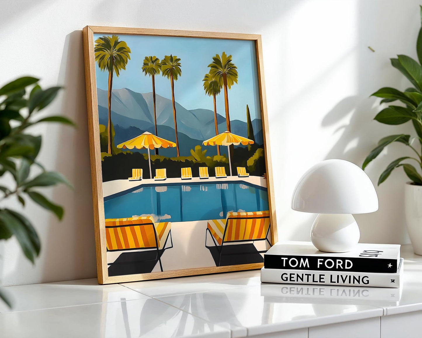Golden Poolside – Palm Springs Luxury Wall Art Print