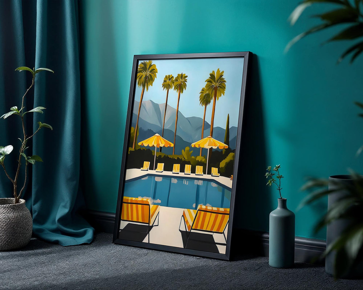 Golden Poolside – Palm Springs Luxury Wall Art Print