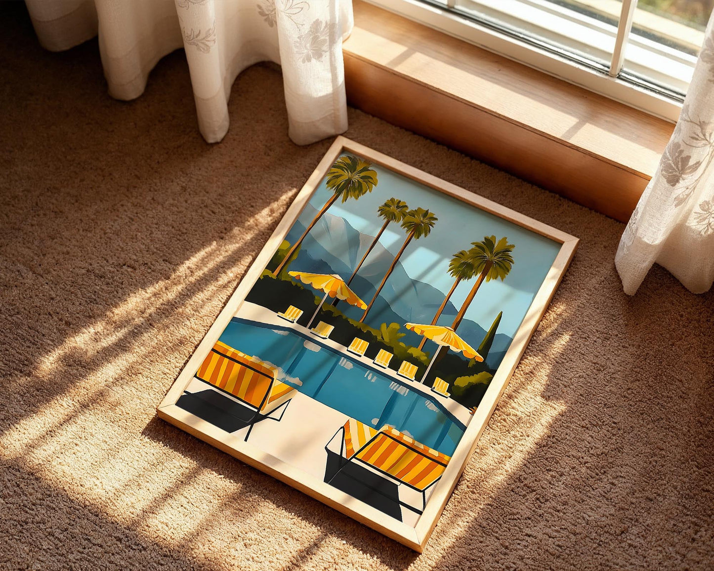 Golden Poolside – Palm Springs Luxury Wall Art Print