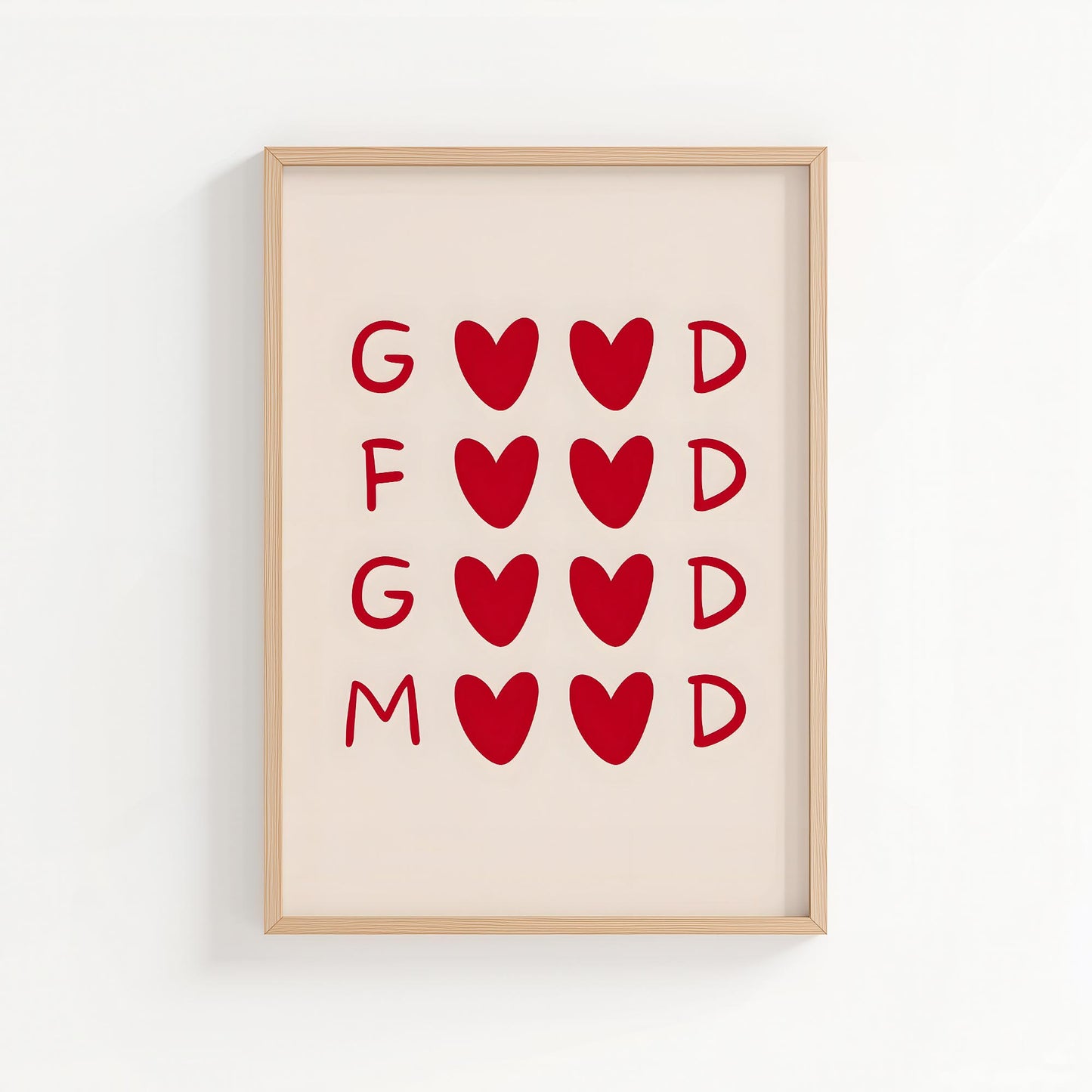 Good Food Good Mood | Modern Kitchen Typography Print