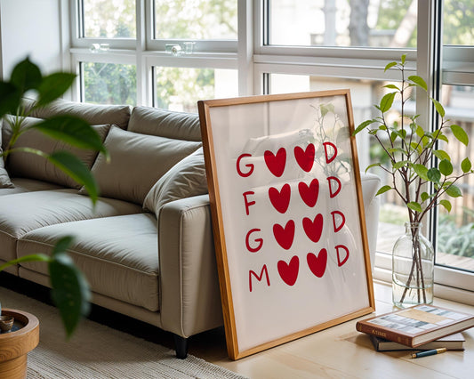 Good Food Good Mood | Modern Kitchen Typography Print