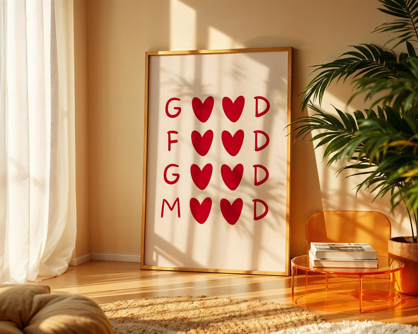 Good Food Good Mood | Modern Kitchen Typography Print