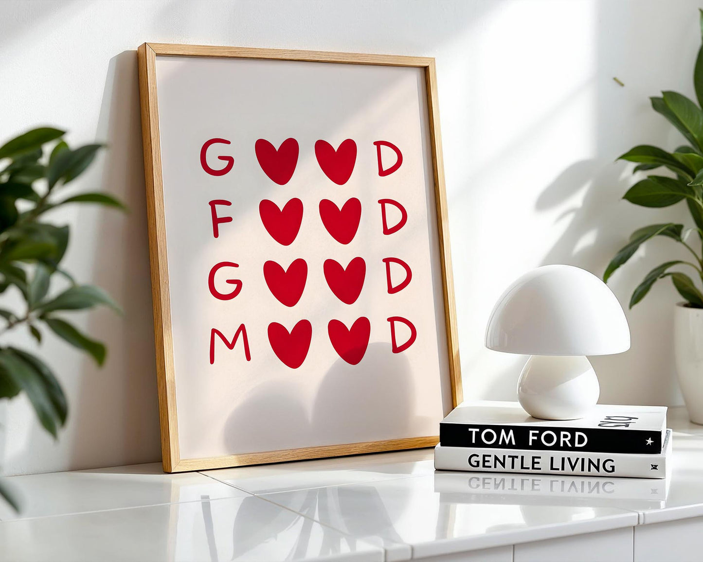 Good Food Good Mood | Modern Kitchen Typography Print
