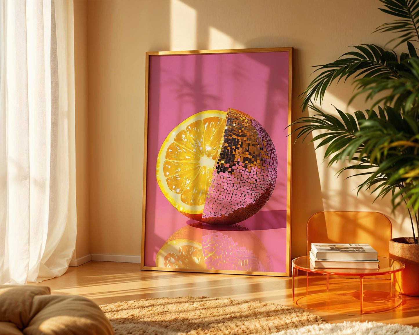 Half & Half Disco Lemon | Disco Fruits Art Print