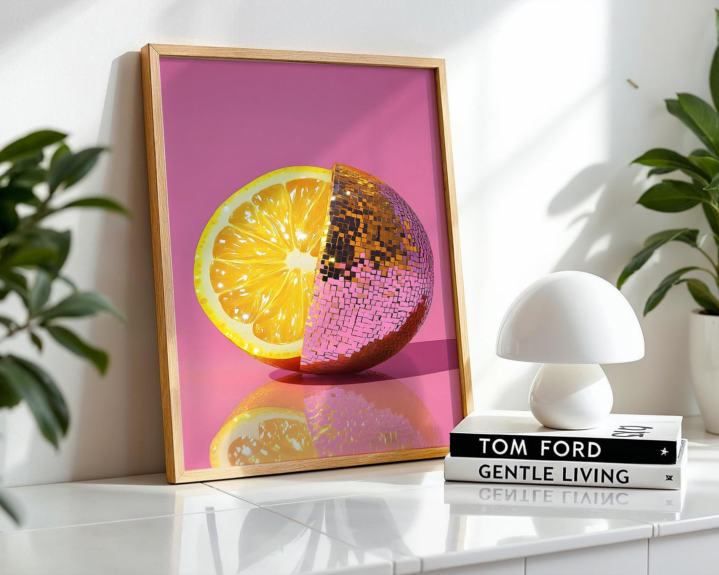 Half & Half Disco Lemon | Disco Fruits Art Print