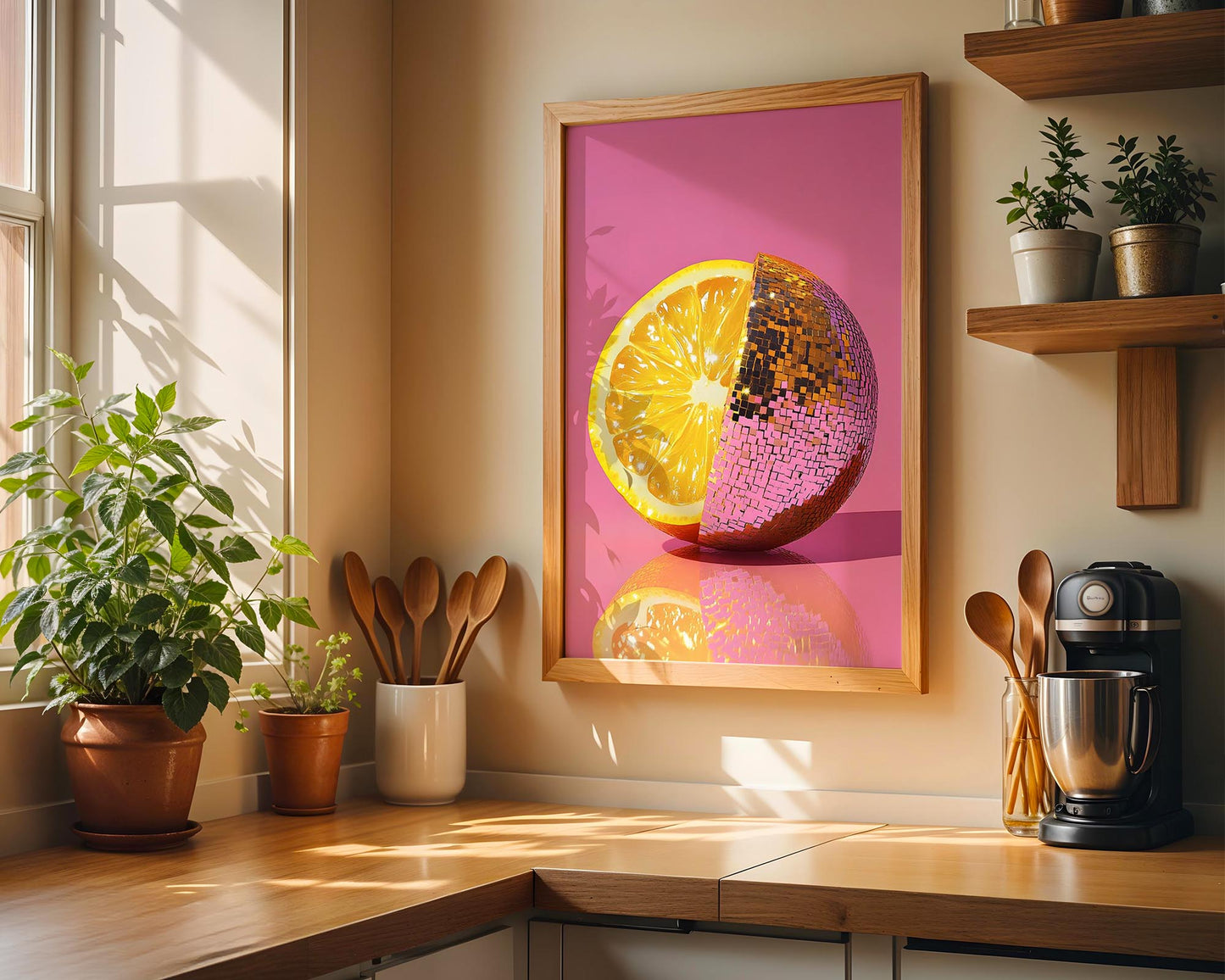 Half & Half Disco Lemon | Disco Fruits Art Print
