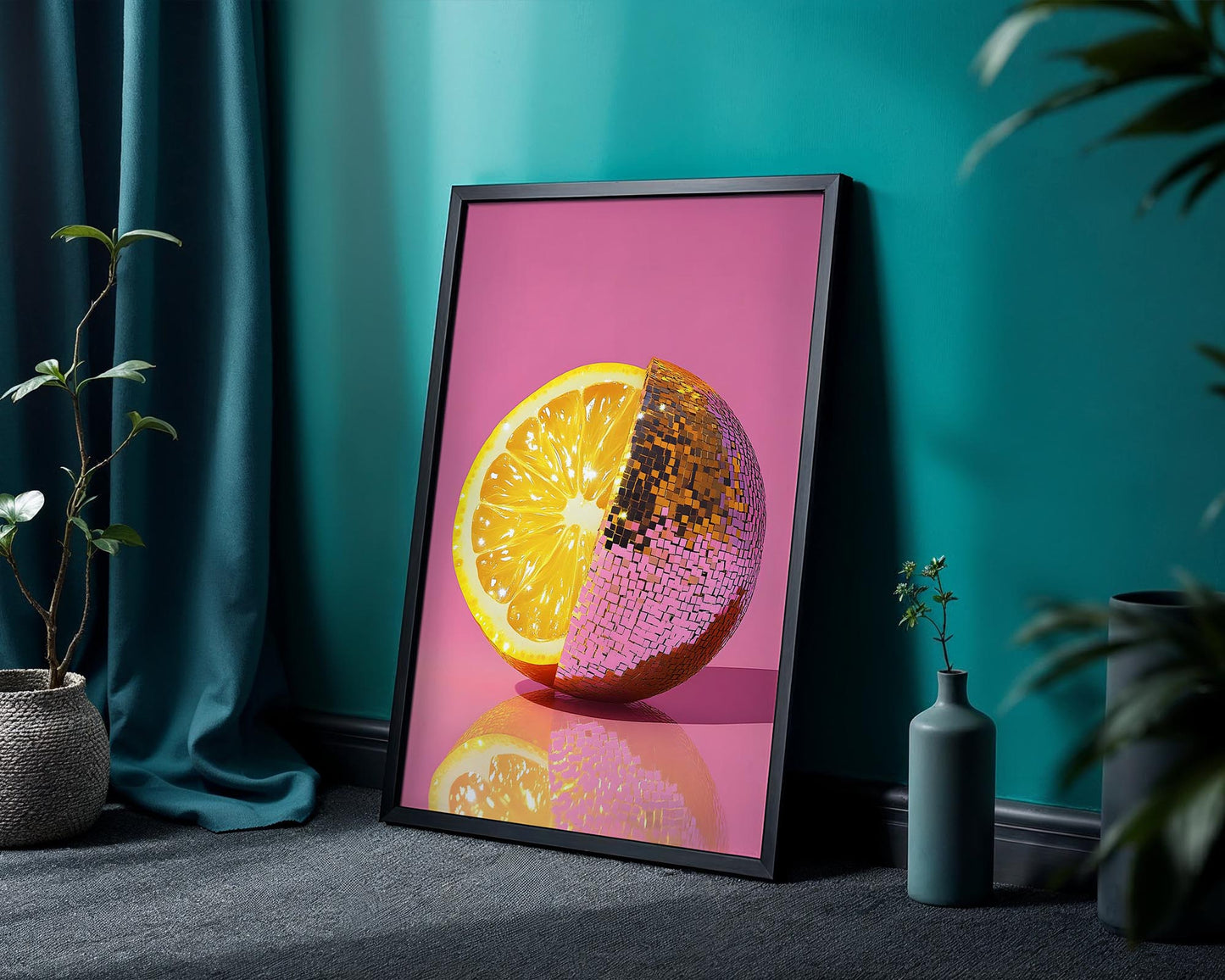 Half & Half Disco Lemon | Disco Fruits Art Print