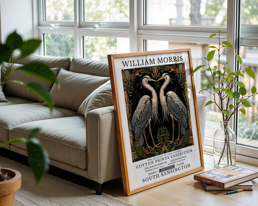 Herons | William Morris Inspired Botanical Bird Art Print