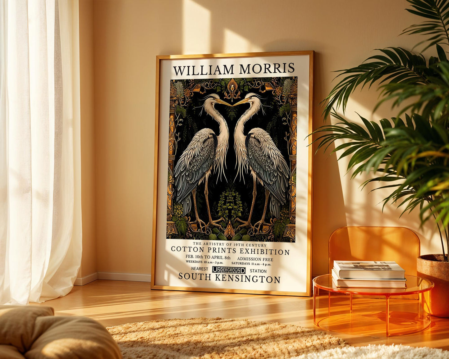 Herons | William Morris Inspired Botanical Bird Art Print