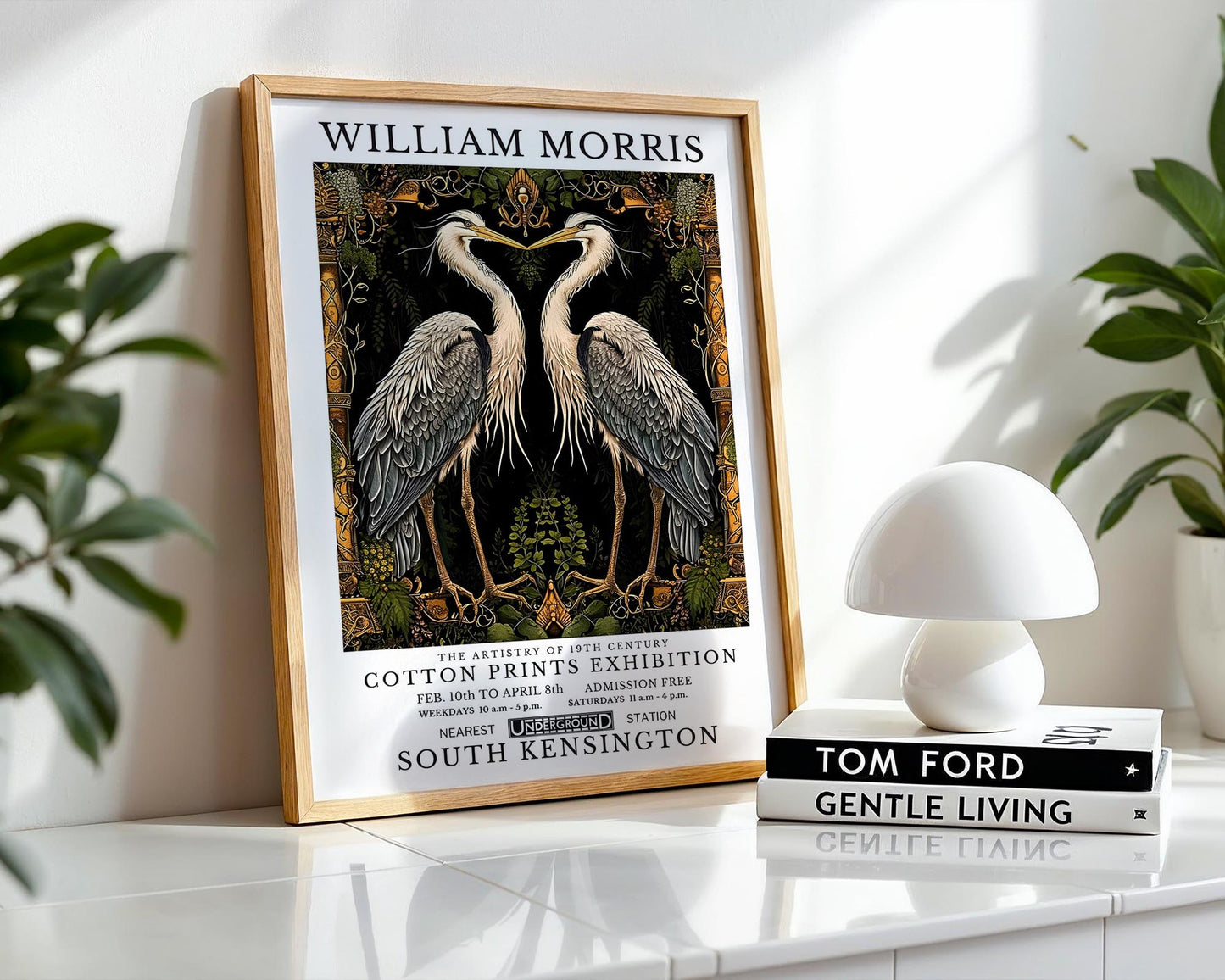 Herons | William Morris Inspired Botanical Bird Art Print