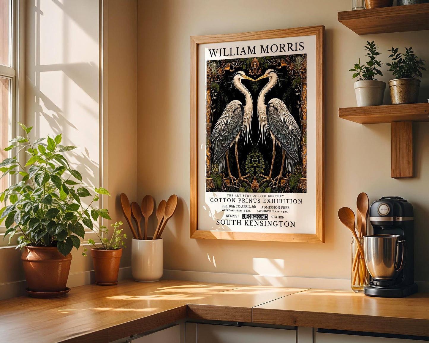Herons | William Morris Inspired Botanical Bird Art Print