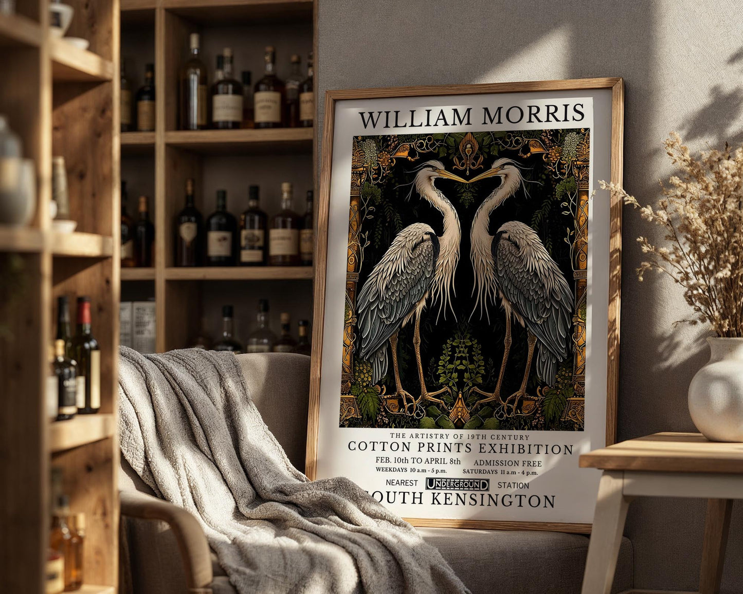 Herons | William Morris Inspired Botanical Bird Art Print
