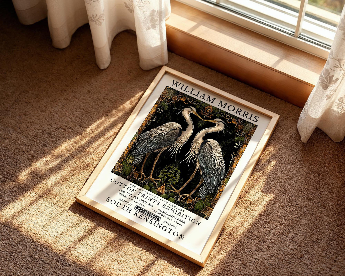 Herons | William Morris Inspired Botanical Bird Art Print