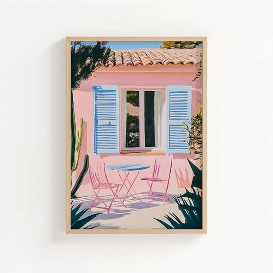 Hidden Patio – French Riviera Wall Art Print