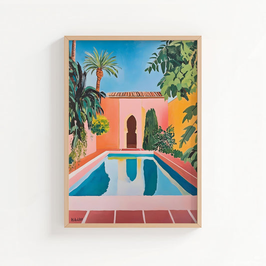 Hidden Pool – Moroccan Riad Wall Art Print