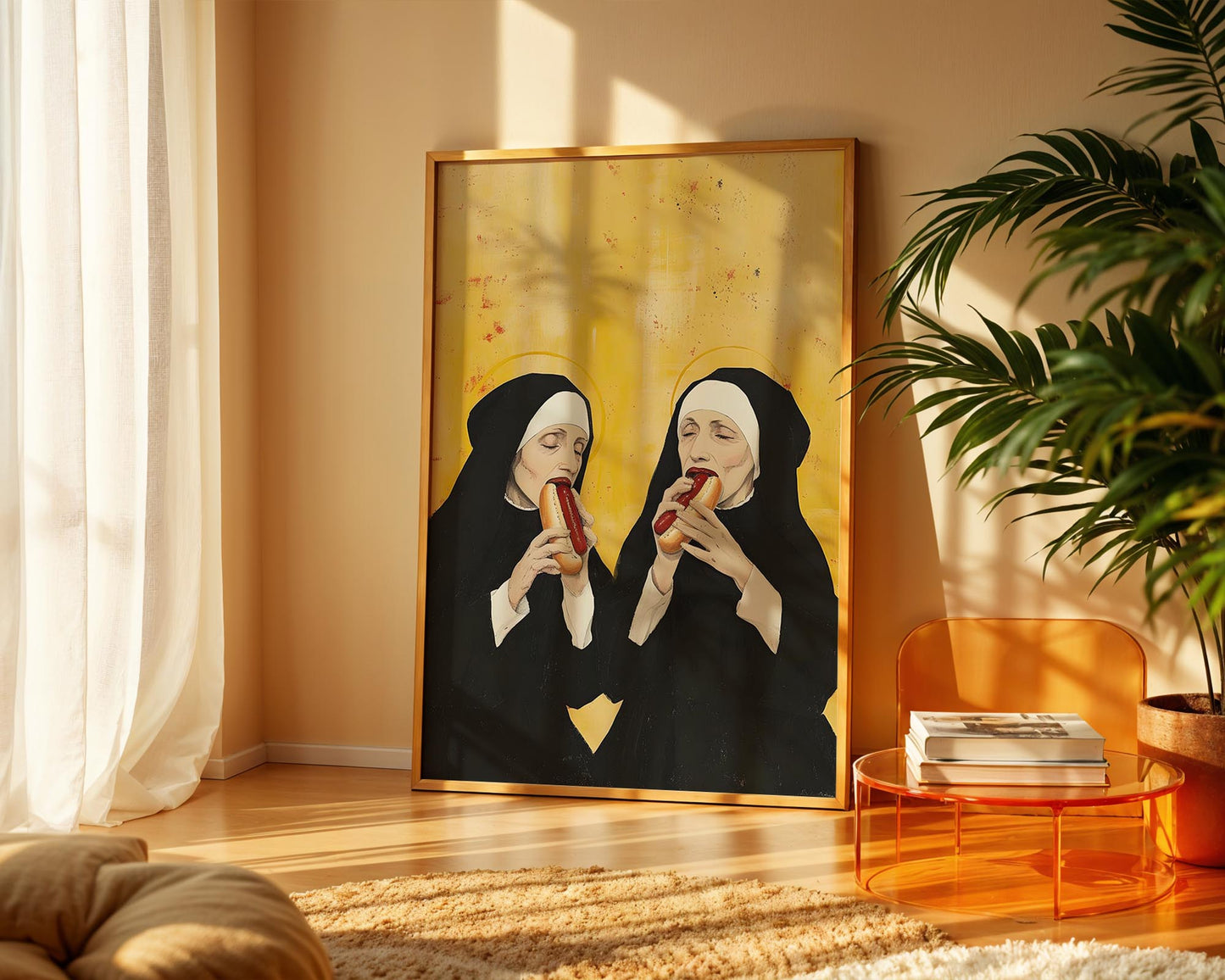 Hotdog Nuns | Playful Pop Art Print