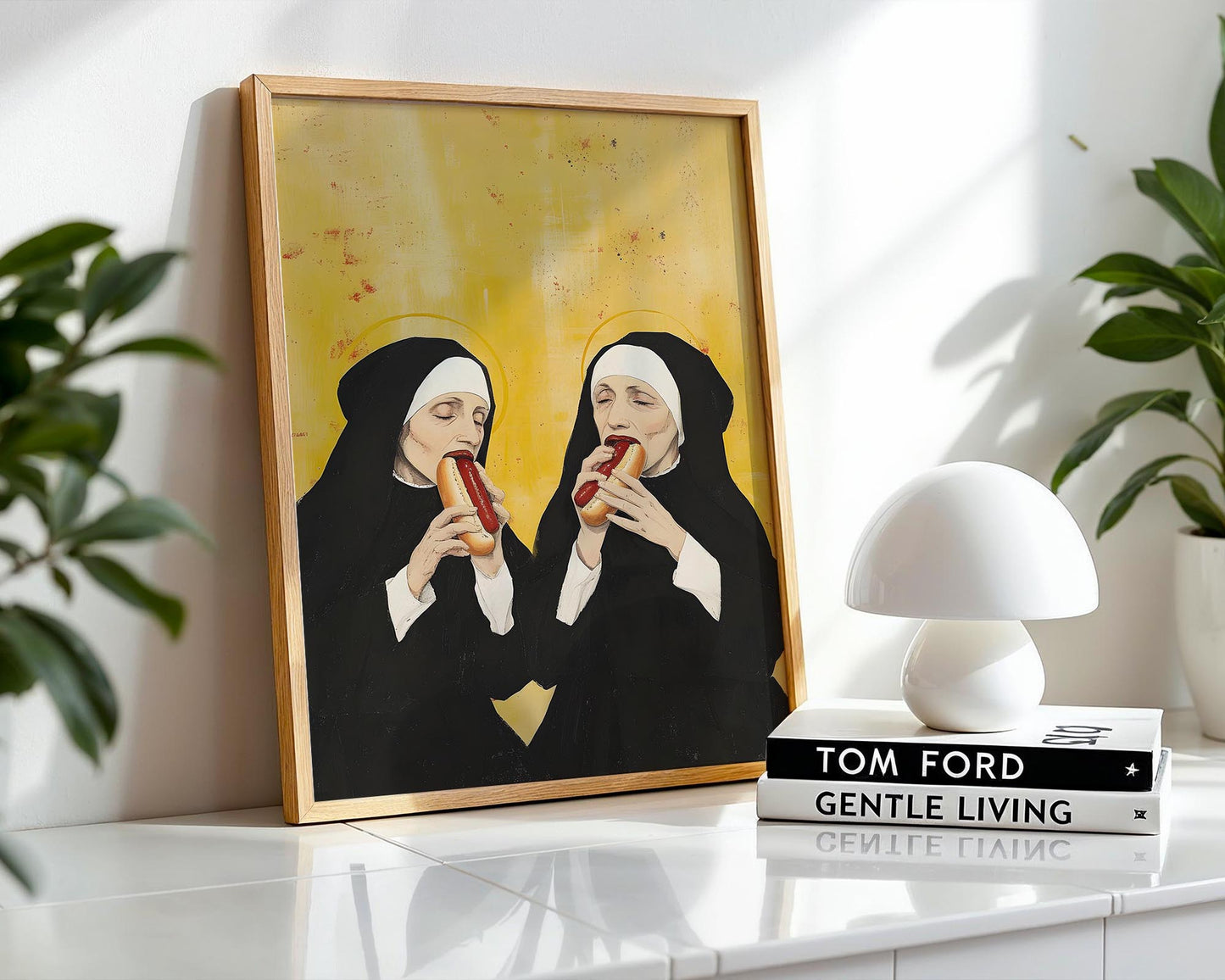 Hotdog Nuns | Playful Pop Art Print