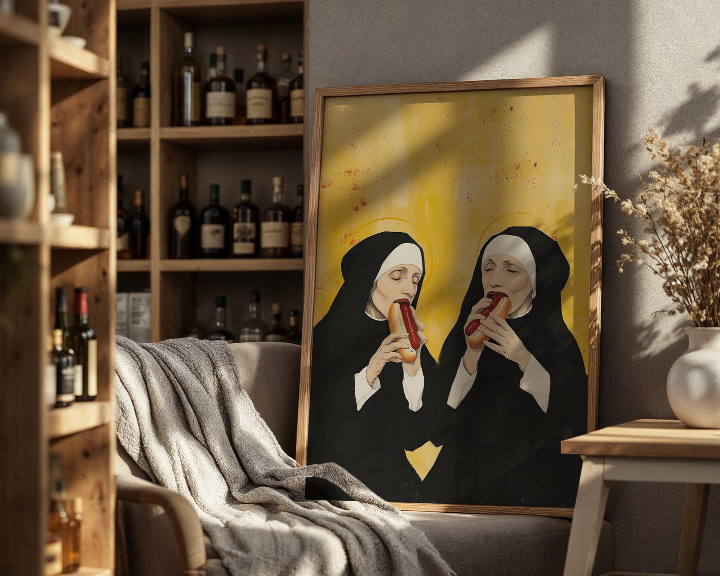 Hotdog Nuns | Playful Pop Art Print