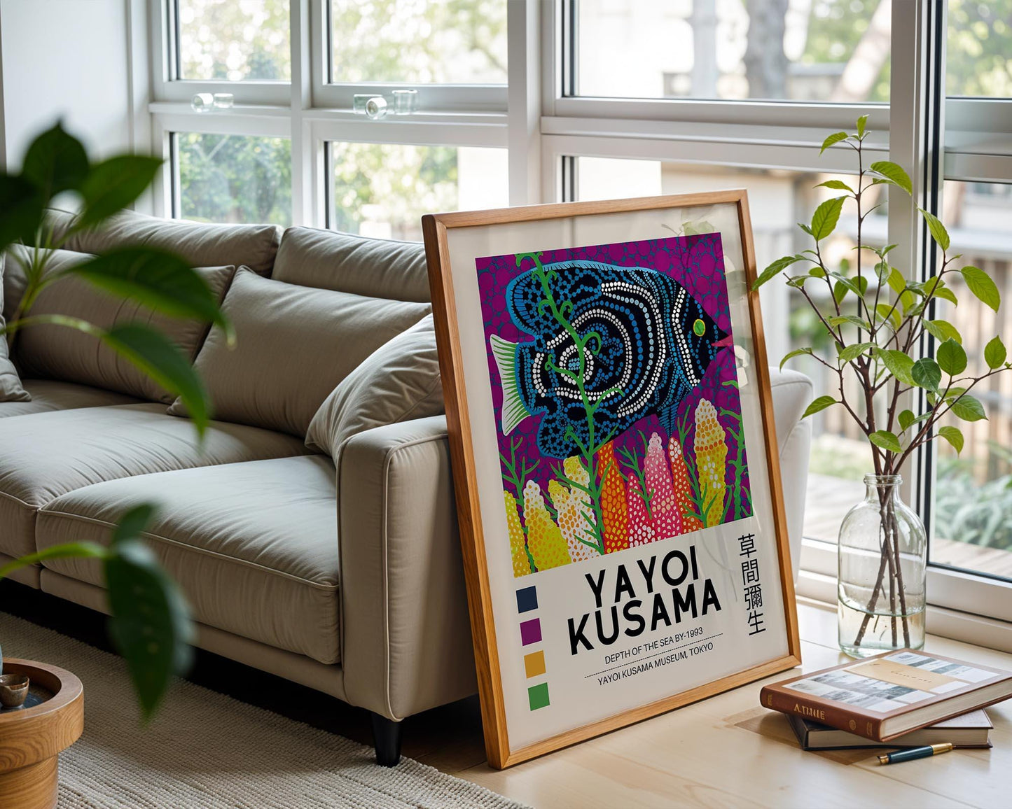 Yayoi Kusama Depth of the Sea – Retro Exhibition Style Japanese Art Print